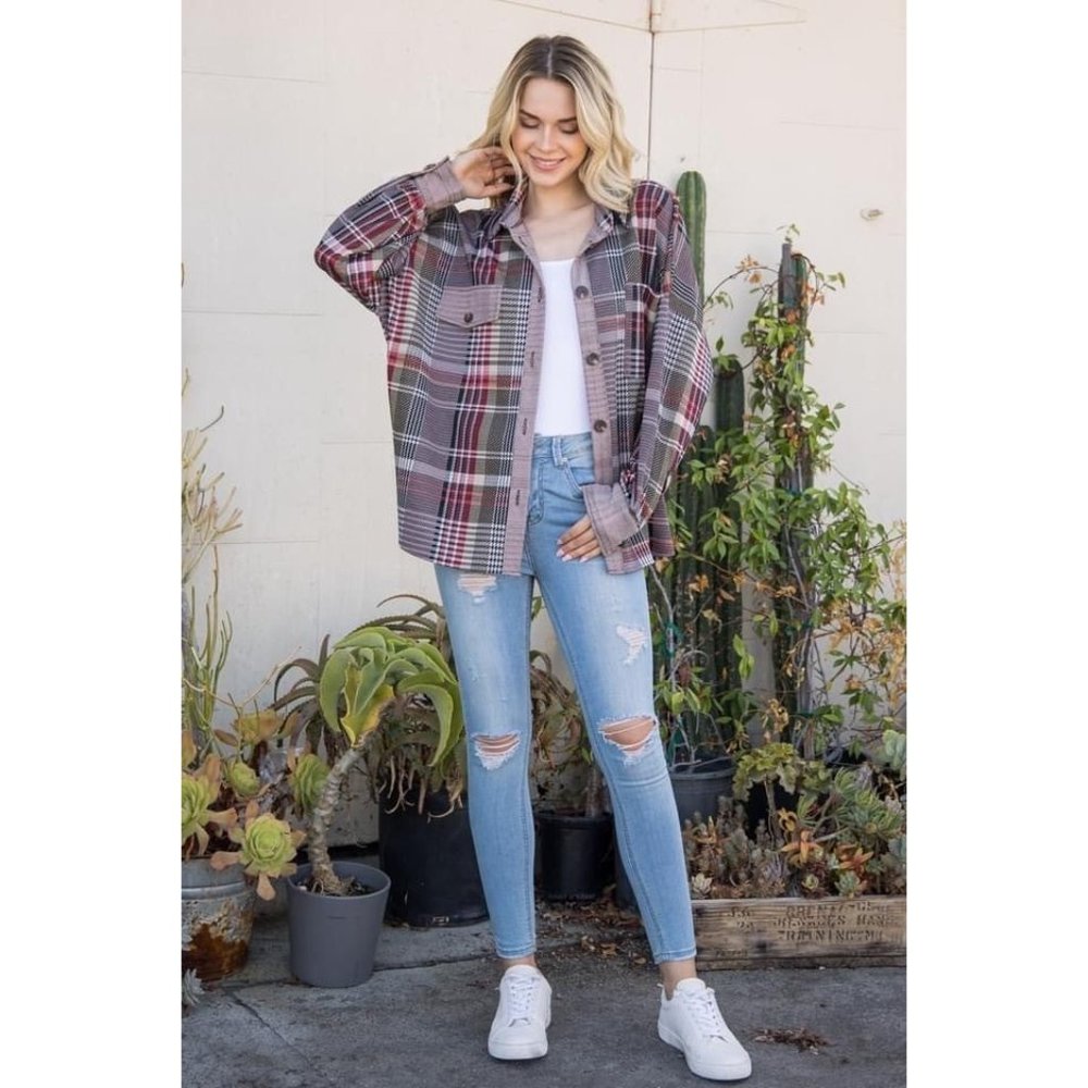 Eldridge Red Plaid Shacket jacket - Picture 4 of 4